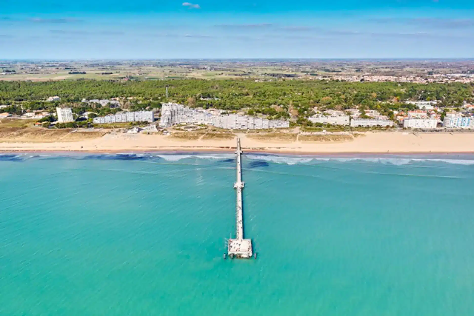 Vue aérienne plage et pier Saint-Jean-de-Monts